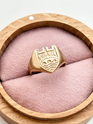 Dublin Ha’penny Bridge Signet Ring | 9ct Gold | Size V | 6.93g