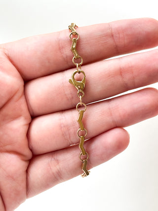 Zig Zag Link Bracelet | 9ct Gold | 7.5-Inch | 6.77g