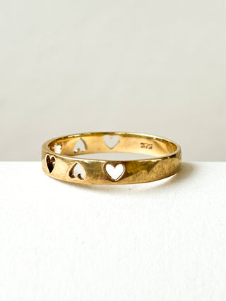 Heart Insert Ring | 9ct Gold | Size O | 1.41g