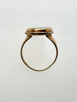 Precious Opal Oval Stone Ring | 9ct Gold | Size O | 6.75g