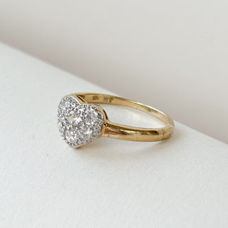Diamond Heart Ring | 9ct Gold | 1.82g | Size R