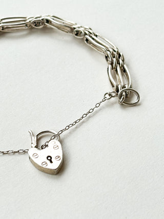 Silver Padlock Bracelet | 925 Silver | 7.5-Inch | 18.88g