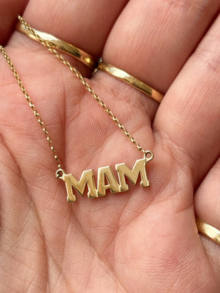 Our Mam Necklace | 9ct Recycled Gold | 18.5in | 2g