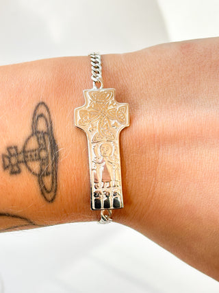 Celtic Cross Bracelet | Sterling Silver | 10.73g
