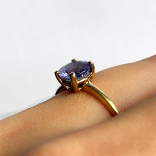 Solitaire Ring | 9ct Gold | Purple Stone | 1.7g | Size N