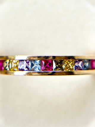 Multi-Gem Eternity Ring| 9ct Gold | Size O½ | 2.78g