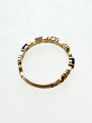 Sapphire & Diamond Claddagh Ring | 9ct Gold | Size O | 2.41g