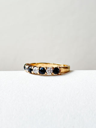 Sapphire & CZ Eternity Ring | 9ct Gold | 2.27g | Size O