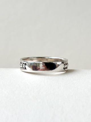 Silver Beaded Ring | 925 Silver | Size M | 2.17g