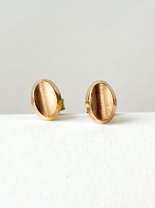 Oval Stud Earrings | 9ct Gold | 0.51g