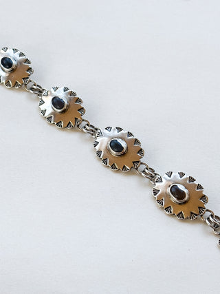 Grey Agate Mexican Silver Bracelet | 925 Silver | 7.09-Inch | 24.81g