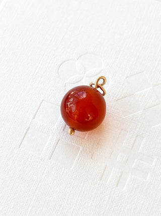 Carnelian Bead Pendant | 9ct Gold | 2.83g | 20mm