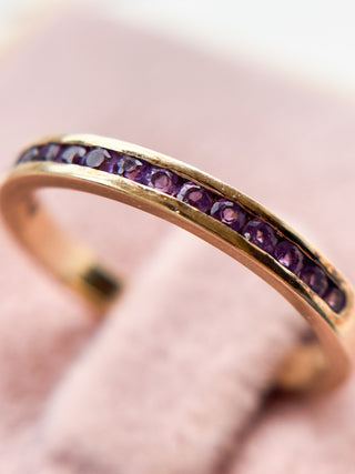 Amethyst Eternity Band Ring | 9ct Gold | size L | 1.76g