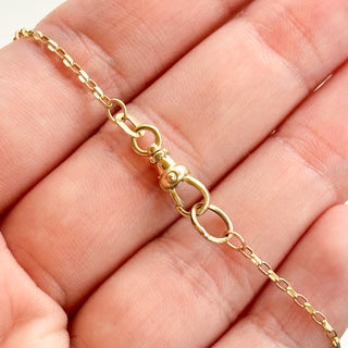 Charm necklace connected small Albert swivel clasp | 9ct | 18.5in med | 2.38g