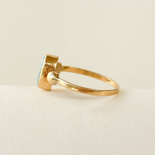 Opal Round Ring | 14K Gold | Size M | 2.15g