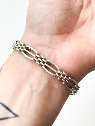 Silver Padlock Bracelet | 925 Silver | 7.5-Inch | 18.88g