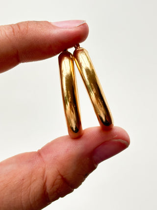 Tube Hoop Earrings | 9ct Gold | 3cm | 3.76g