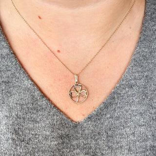 Shamrock Charm | 9ct Gold | 18inch fine cable link chain | 2.3g