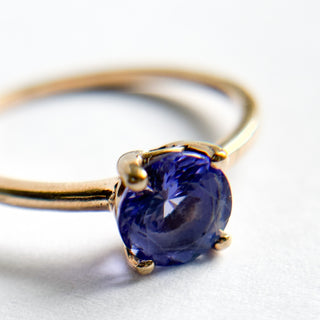 Solitaire Ring | 9ct Gold | Purple Stone | 1.7g | Size N