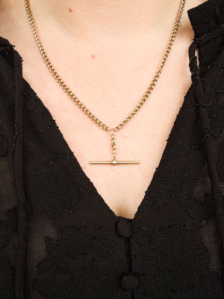 Curb Chain with T-Bar | 9ct Gold | 20-Inch | 25.82g
