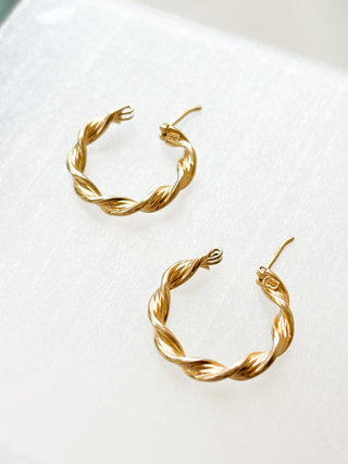 Twisted Creole Hoop Earrings | 9ct Gold | 2.5cm | 1.81g