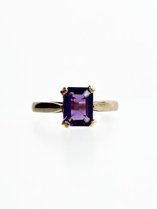 Amethyst & Emerald Ring | 9ct Gold | Size L | 3.00g