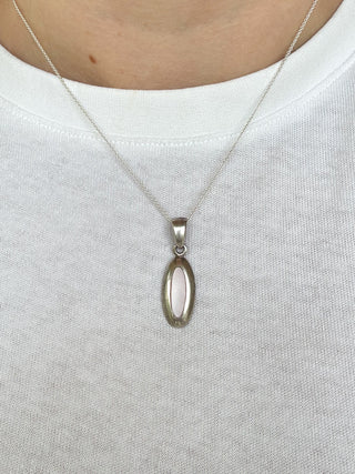 Pink Opal Pendant | 925 Silver | 3.61g | 18–20-Inch Cable Link Chain