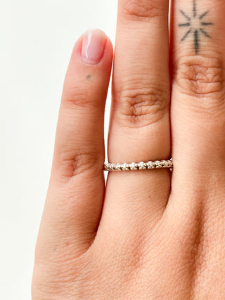 Silver Flower Band Ring | 925 Silver | Size M½ | 1.93g