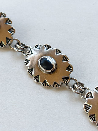 Grey Agate Mexican Silver Bracelet | 925 Silver | 7.09-Inch | 24.81g