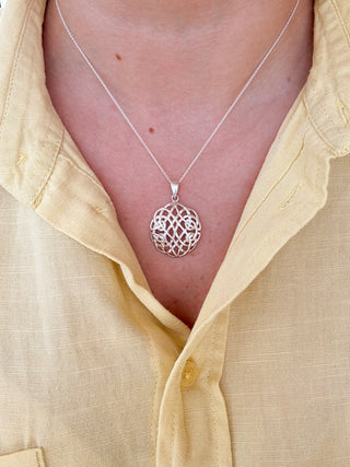 Large Silver Celtic knot Pendant | Cable Chain | 925 Silver | 18–20-Inch | 5.35g