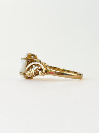 Opal Ring with Decorative Shoulders | 9ct Gold | Size O | 2.60g