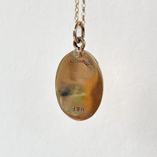 No 1. Oval Top Engraved Pendant | 9ct | 1.10g| 18" Fine Cable Link Chain