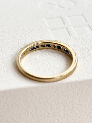 Sapphire & Diamond Eternity Ring | 9ct Gold | Size N | 1.97g