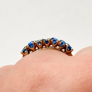 No 23 | Syn Blue Spinel Eternity Ring | 14ct Gold | Size N | 2.2g |