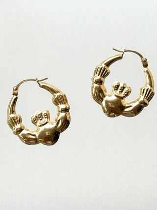 Claddagh Hoop Earrings | 9ct Gold | 2cm | 0.95g