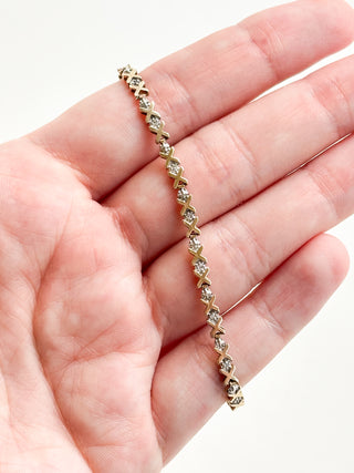 X's and O's Natural Diamond Bracelet | 9ct Gold | 7.6-Inch | 5.71g