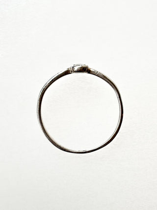 CZ Bezel & Chevron Ring | 925 Silver | Size Q | 2.42g