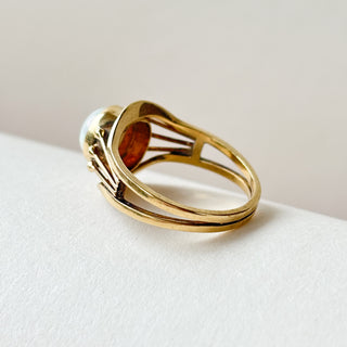 Opal Ring with split shoulders | 14ct Gold | Natural Opal | Size L | 2.41g