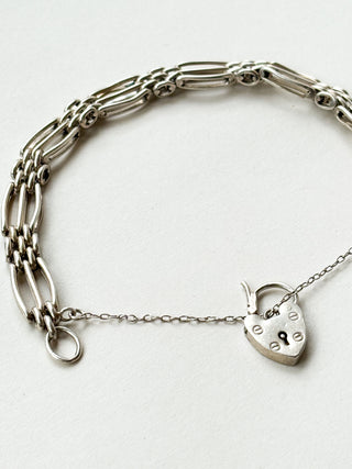Silver Padlock Bracelet | 925 Silver | 7.5-Inch | 18.88g
