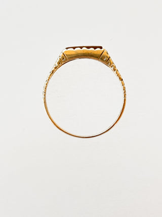 Tiger’s Eye Bar Signet Ring | 9ct Gold | 1.42g | Size L½