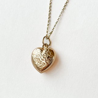 Puffy Hearts Necklace | 18" Fine Cable Link Chain