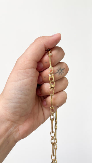 Solid Horse Bit Chain Necklace | 9ct Gold | 16-Inch | 16.64g