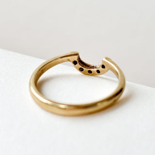 Diamond Cresent Ring | 9ct Gold | Real Diamond | Size K½