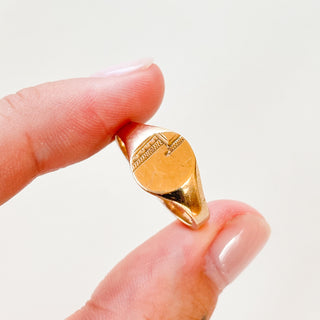 Oval Signet Ring (Art Deco) | 9ct Gold | Size N | 2.38g