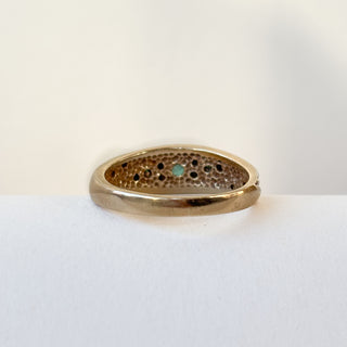 Emerald & Diamond Bypass Ring | 9ct Gold | Size K | 2.92g