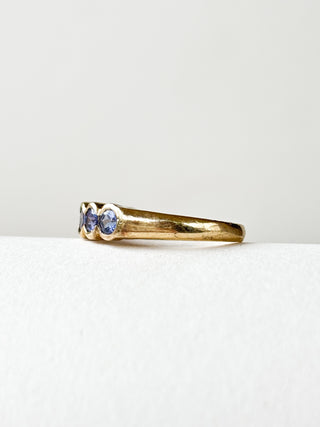 Iolite Seven-Stone Bezel Set Ring | 9ct Gold | Size M | 2.41g
