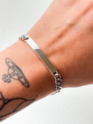 ID Bar Cuban Bracelet | 925 Silver | 15.66g