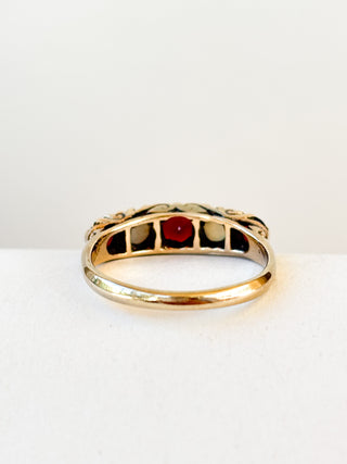Opal & Garnet Eternity Ring | 9ct Gold | 3.01g | Size P½