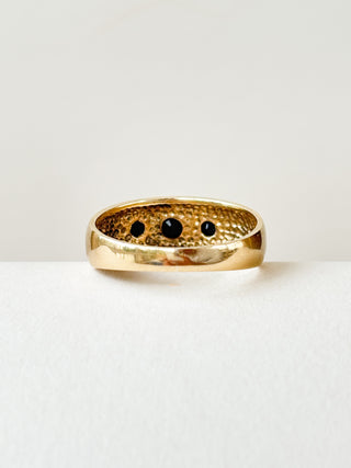 Sapphire Star Set Gypsy Ring | 9ct Gold | Size S | 4.68g