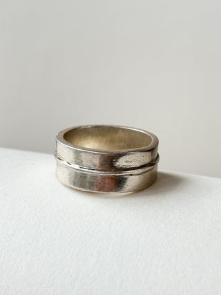 Cigar Band Ring | 925 Silver | Size S | 10.24g